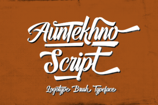 Auntekhno Script: A Bold Handwritten Font with Vintage Elegance